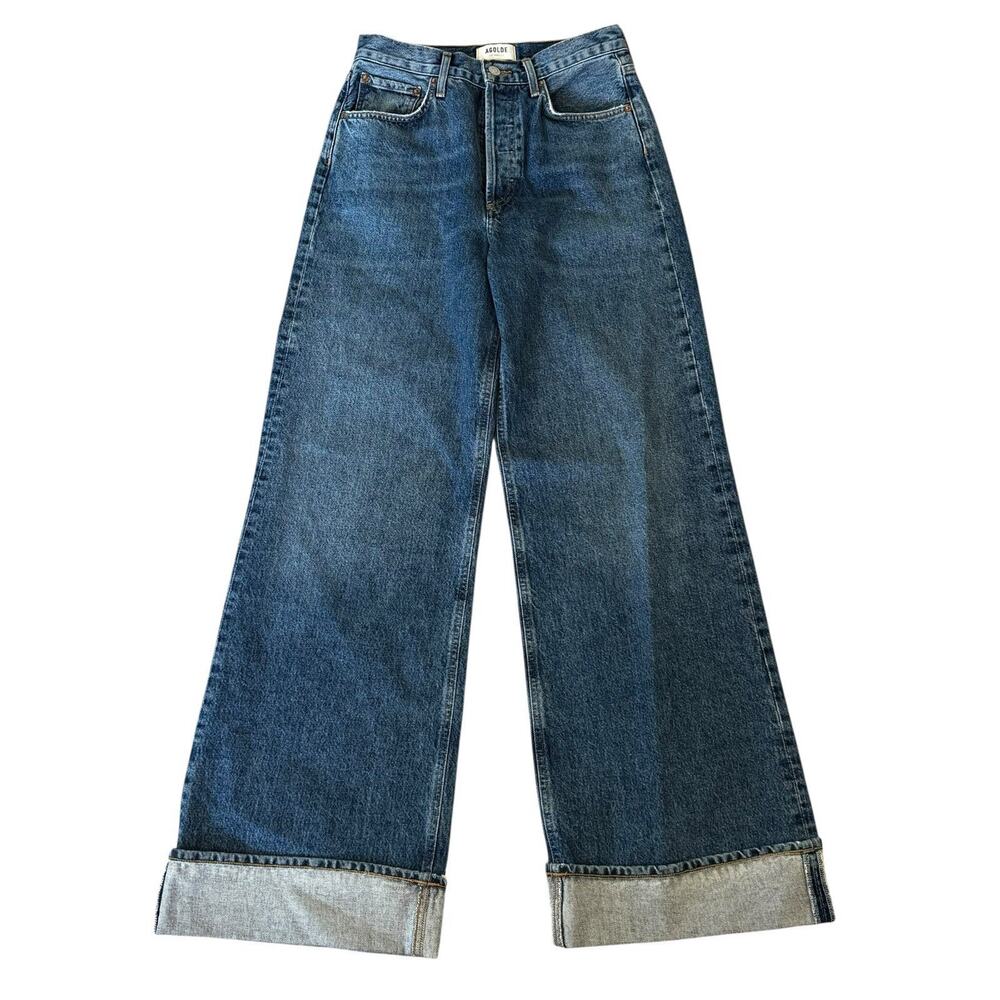 Agolde Dame High Rise Button Fly Wide Leg Jeans Control Size 25 Baggy Skater - Picture 4 of 16